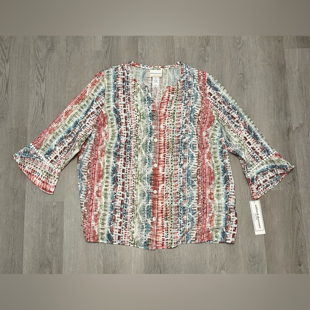 Alfred Dunner Size 3X NWT Colorful Striped Women's Top